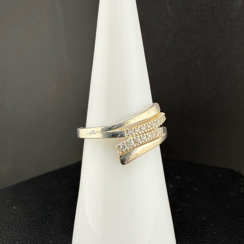 Vintage RJ Bypass Ring Ribbon Sterling‎ Silver 925 Tiered Womens Size 7